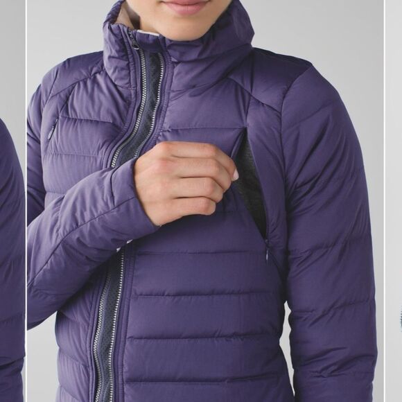 Lululemon Fluffed Up Jacket Purple Nightfall Puffer Goose Down Quilted Winter - Picture 4 of 15